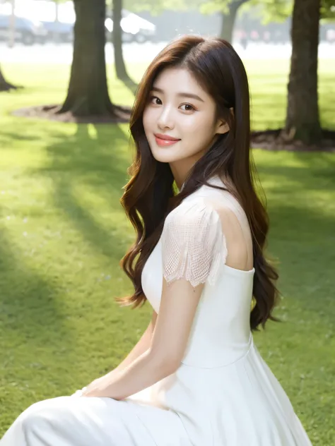 araffe woman in a white dress posing for a picture, lee ji-eun, lee ji - eun, hwang se - on, heonhwa choe, kwak ji young, jaeyeon nam, shin min jeong, female actress from korea, park ji-min, sangsoo jeong, kim hyun joo, cute korean actress, seseon yoon