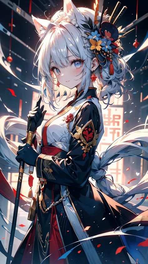 Girl，Red and blue gradient pupil，Yellow-purple gradient hair，Nun clothes，Armed with a revolver，girl，Chiquita， 巨大of乳房乳沟，Poor milk quality，，白发红Eye，Smooth skin，，As weak as a kitten，精美of， 很cute，Beautiful，病态of，cute，虚弱of，贞洁of，幼稚of，Small and beautiful，Dark blue l...