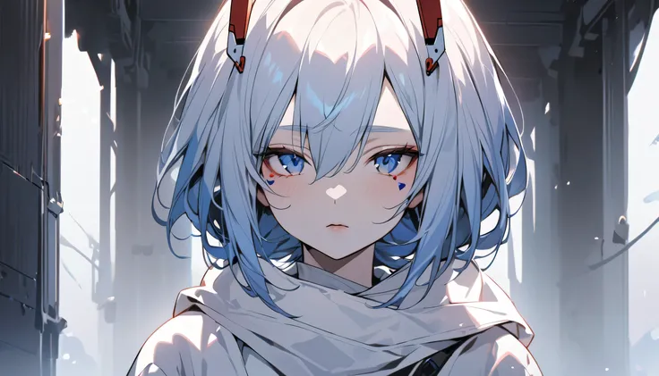 masterpiece, Awesome girl,1 female , younger sister, Cold Face, Expressionless, Woman with long blue hair, Pale pink lips, Calm, intellectual,Facial details, Eye details,Rei Ayanami,No exposure,Whole body,Ayanami Rei,
