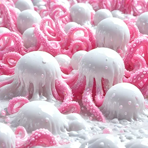 White Tentacle Slime SDXL