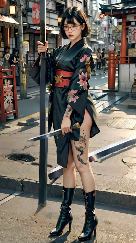 Cute Japanese woman, (16 years old), (very cute face: 1.3), red lips, white moist skin, mole, (glasses: 1.2)
BREAK,
Feminine body with high athletic ability, body of a female fitness model, feminine body with hard tones, (muscles: 1.2), (beautiful belly bu...