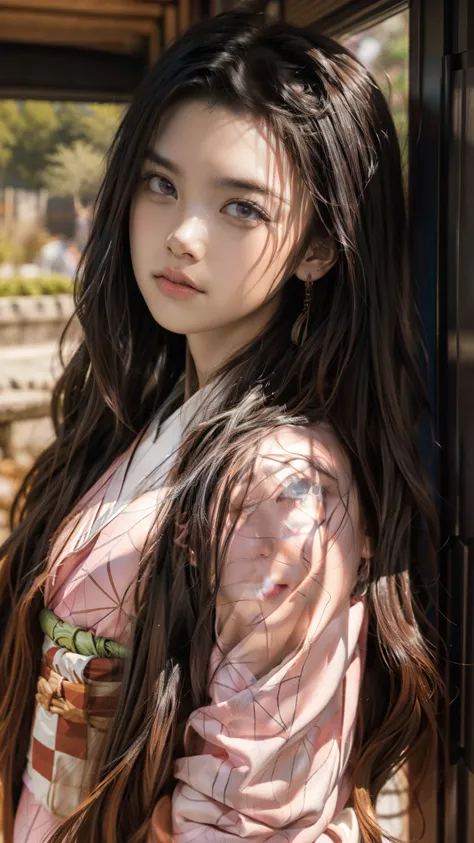 Cute Japanese woman, (16 years old), (Very cute face: 1.3), White and moisturized skin,
BREAK,
Fighter, Kung Fu fighter, Idol,
BREAK,
(Wearing cute kimono: 1.3), (Very revealing kimono), Very large earrings, Short length,
BREAK,
(Long hair), (Gray hair), (...