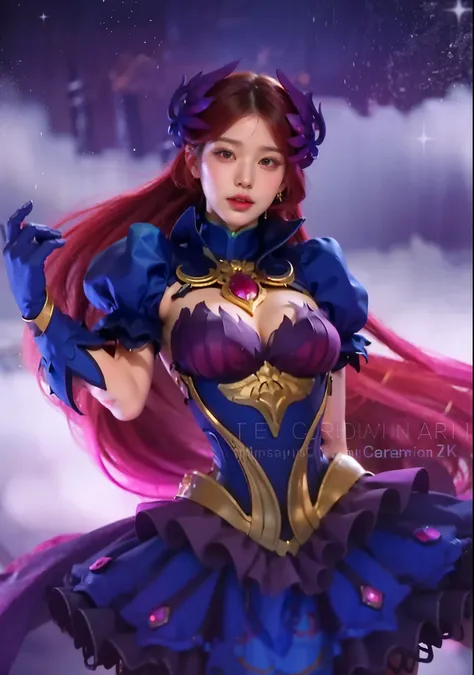 close up of a girl or woman (K-Pop idol), detailed hair , big booobs ,  shadowbringers cinematic, 4 k detail fantasy, a beautiful fantasy empress, game cg, xianxia fantasy, xianxia hero, 2. 5 d cgi anime fantasy artwork, cinematic goddess close shot, ruan ...