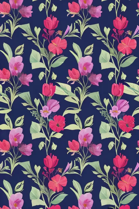 Flower field pattern　Vibrant colors　William Morris　