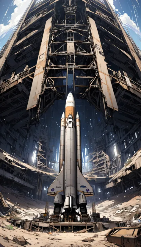 Abandoned rocket launch site 1000 years after human extinction、space shuttle