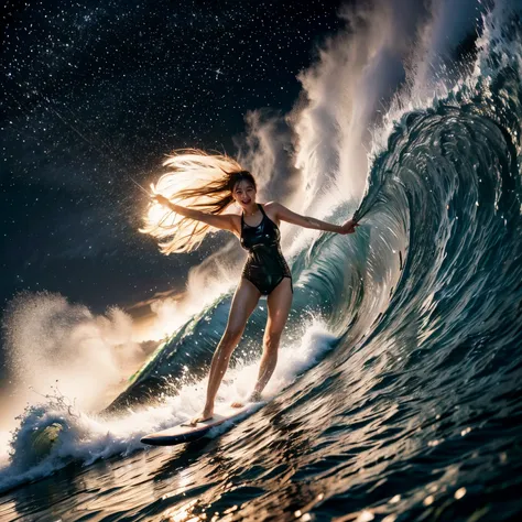 (ZoomedOut:1.28, Wide-shot) ZoomLayer (Epic photo of surfer magazine:1.37). (Full of Water, Everything Wetted:1.4) WetHair (extremely detailed Cute Girl in RED)(SparklingHighlights:1.28), Dynamic Joyful Expressions LifeLike Rendering (ManoErina:1.0) . Over...