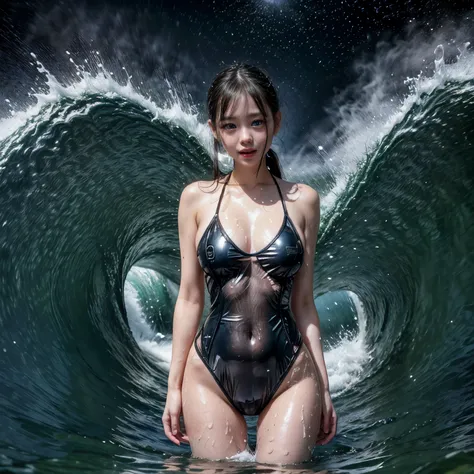 (ZoomedOut:1.28, Wide-shot) ZoomLayer (Epic photo of surfer magazine:1.37). (Full of Water, Everything Wetted:1.4) WetHair (extremely detailed Cute Girl in RED)(SparklingHighlights:1.28), Dynamic Joyful Expressions LifeLike Rendering (ManoErina:1.0) . Over...