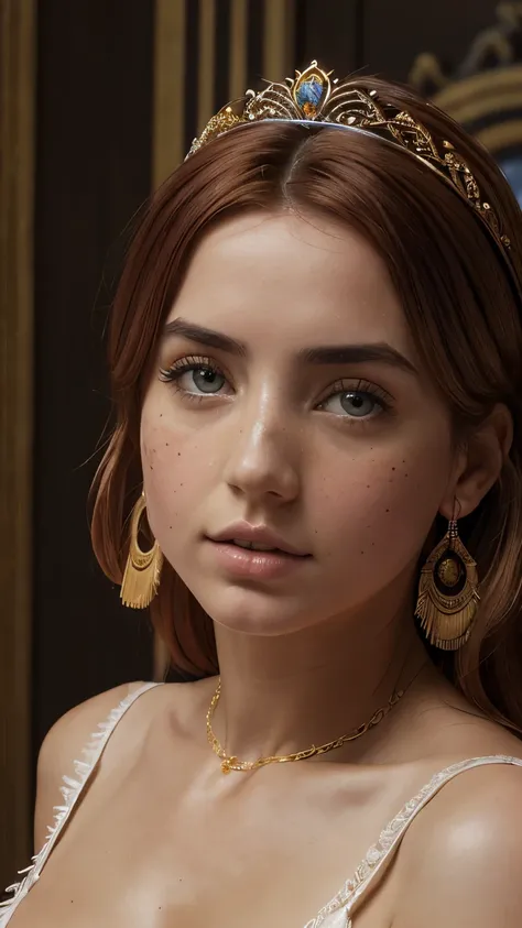 Masterpiece: 1.3), (8k, Photorealistic, RAW Photo, Best Quality: 1.4), (UHD), (Ultra High Realism), (Ultra High Definition), (Ultra High Detail), (Increase Contrast), (Increase saturation), (((1girl:1.3))), A pretty woman, ((looks like a mix between Ana de...