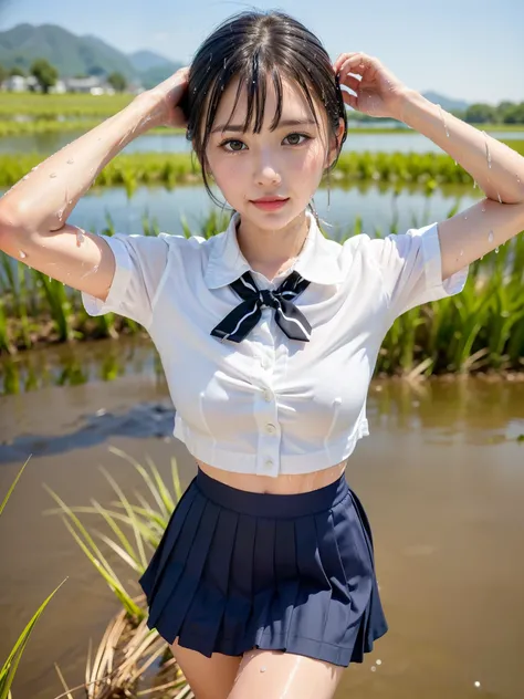 ((Best of the highest quality, 8k, Masterpiece, raw photo: 1.2)), (Sharp focus: 1.2), (1 AESPA, slim body type female, 21 y/o: 1.1), (solo: 1.28), (realistic, photo-realistic:1.37), face focus, cute face, finely eyes, (droopy eyes: 1.32), (Emphasize promin...