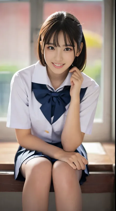 (Highest quality,8K quality,masterpiece:1.3),(Ultra-high resolution,Photorealistic:1.4,RAW Photos),(Very detailed,Caustics,Detailed Background),(Ultra-Realistic Capture,Fine and beautiful skin,Perfect Anatomy),At dusk,Sunset sky,School building,Schoolyard,...