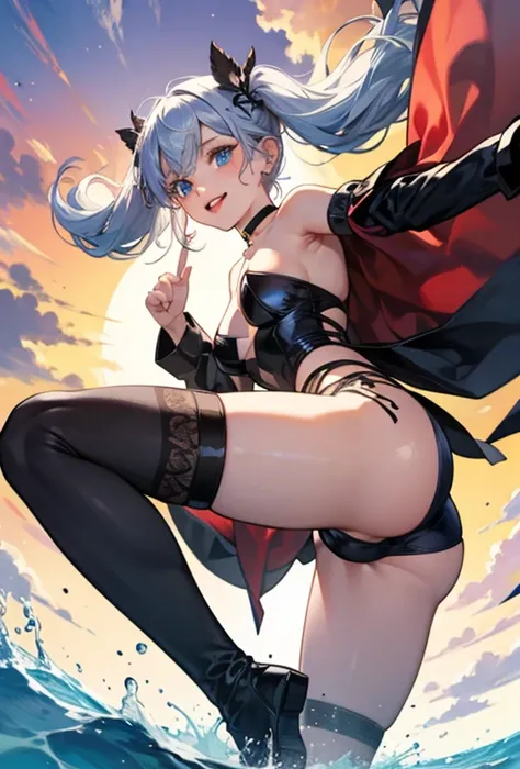 (Super detailed、Ultra-high resolution、8K masterpiece、Vibrant colors)、((Flat Color))、((Floating water))、summer、coastal、
1 Masochist Woman、(Angle from below）、Random Sexy Poses、Sweaty、
((body paint、Pop tattoo on thigh))、Big Breasts、Spread your legs、
(Cross Bo...