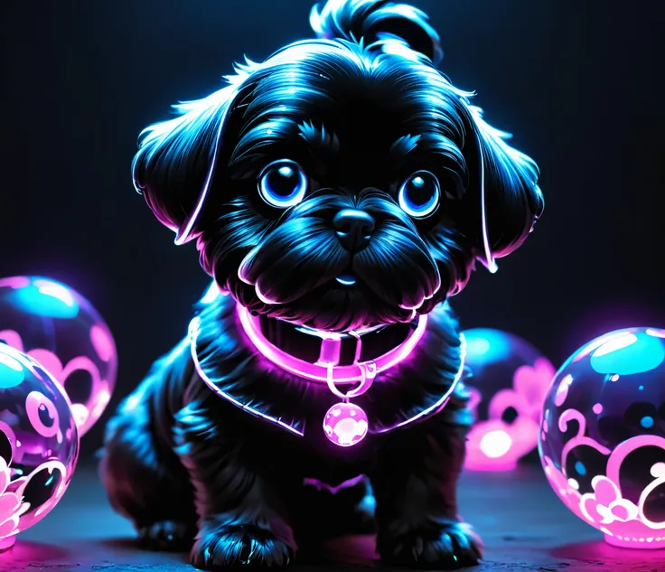 glowing bubble black shih tzu puppies