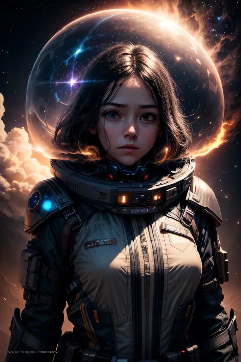 1girl, in a breathtaking interstellar voyage, 8k 4d discovering an advanced alien civilization, surrounded by infinite galaxies and boundless possibilities, traveling through hyperspace, witnessing the wonders of the cosmos, the supernatural dimensions, my...