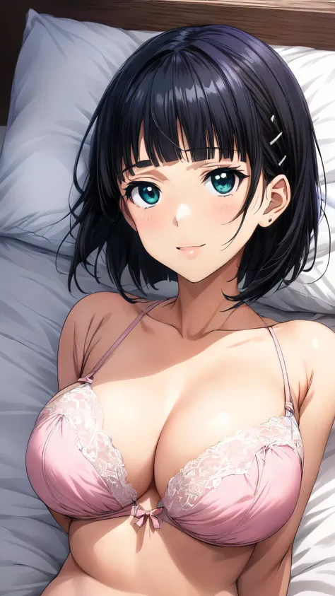 Official Art,(Cowboy Shot:1.4),anime,(from below:1.3),(Extremely accurate details,Ultra-high resolution:1.5),(Highly detailed CG Unity 8k:1.5),(on back:1.4),(slim:1.5),(Slender:1.4),Perfect lighting,colorful,Bright front face lighting,(Sleep on your back:1...