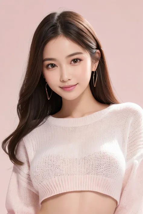 (Highest quality、Tabletop、8k、Best image quality、Ultra-high resolution、Award-winning works)、One beautiful woman、alone、Accurate anatomy、(Face close-up:1.2)、(The perfect white knit sweater:1.2)、Smooth long knit sweater、Relaxed oversized knit、(Voluptuous body:...