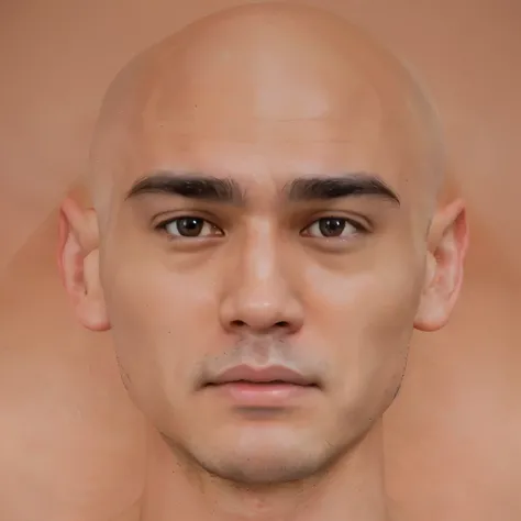 white man with a bald head and no shirt on, south east asian with round face, realistically rendered face, real detailed face, realistic face, average human face, with detailed facial features, detailed human face, single realistic face, face realistic, fa...