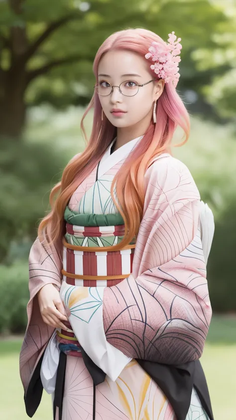 Cute Japanese woman, (16 years old), (very cute face), white moisturized skin, looking at the camera, melancholy expression, (glasses: 1.4),
BREAK,
Idol,
BREAK,
(wearing cute kimono: 1.3), (kimono with high exposure), very large earrings, short length,
BRE...