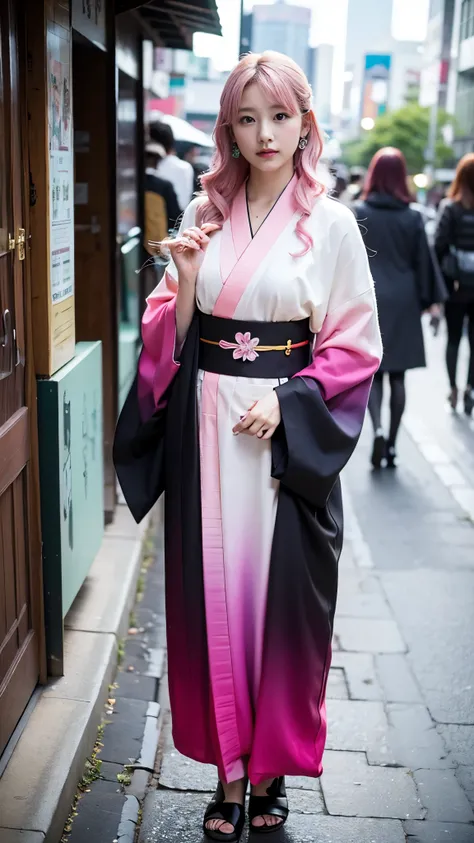 Cute Japanese woman, (16 years old), (very cute face), white moisturized skin, looking at the camera, melancholy expression,
BREAK,
Idol,
BREAK,
(wearing cute kimono: 1.3), (highly revealing kimono), very large earrings, short length,
BREAK,
(long hair), (...