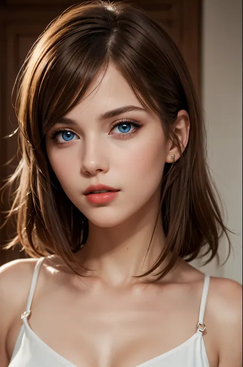 (best quality,8k,high resolution,masterpiece:1.2),digital artwork, a girl，delicate face，delicate eyes，brown hair，straight hair，s...