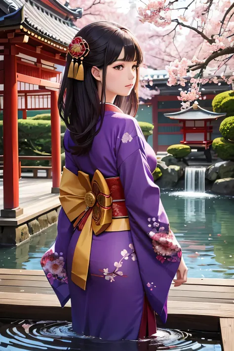 create an image of ono no komachi, the legendary japanese poet. she should be depicted with her iconic beauty and elegance. ono ...