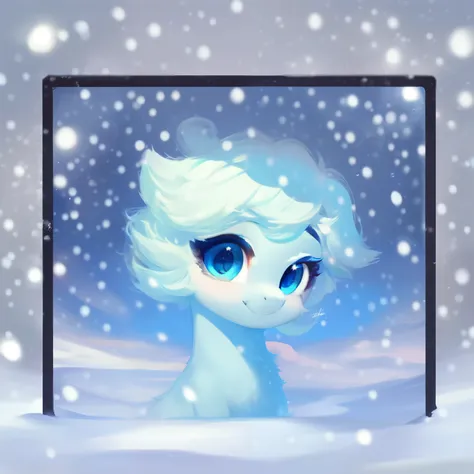 rating_safe, score_9, fluffy, feral pegasus pony,Bad，round cute face,very (((light blue  body))), (((snow-white short mane))) 柔顺Fine半长的鬃毛，Gentle and clear light blue eyes，Gentle smile，Fine，Delicate painting lines。Standing picture，whole body