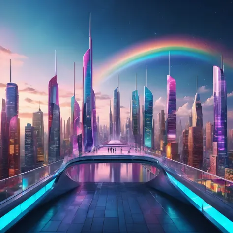 A captivating, high-resolution 3D render of the futuristic cityscape "NEUROSTOCKER 2024," where the limits of imagination are pushed to their extreme. The city is adorned with mesmerizing lollipop-shaped towers and candy-colored buildings, creating a fanta...