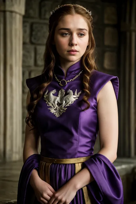 
Game of Thrones, Woman, Brown Hair, Golden Eyes, Golden Scale Patches, Purple Dress, Realistic, Golden Eyes, House of the Dragon, Realistic, Pale Skin, , Purple Dress, Full Body, Purple Cothing, Medieval, Royalty