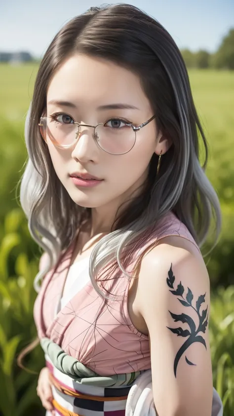 Cute Japanese woman, (16 years old), (very cute face), white moist skin, looking at the camera, melancholy expression, (pink bright eyes: 1.4), (black frame glasses: 1.3)
BREAK,
Idol, (very beautiful berserker woman: 1.3), (fighting: 1.3),
BREAK,
(wearing ...