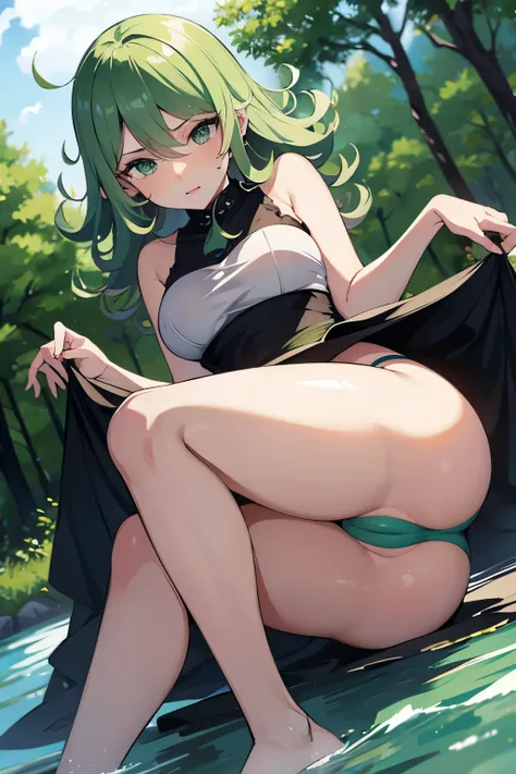 Tatsumaki showing her wet panties for the first time 