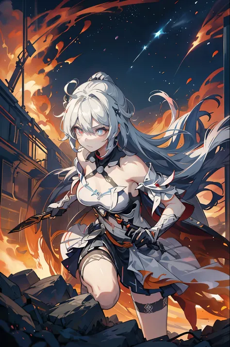 1 girl, kiana, is a fiery and fierce warrior, known for her striking appearance and unmatched combat skills. she is often surrou...