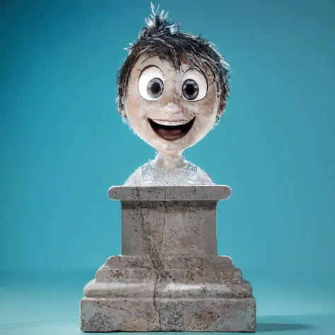 This is a monument depicting Joy from the animated movie "Inside Out." The statue, set on a classical pedestal, captures Joys energetic and cheerful essence, showcasing her big, bright eyes and wide, joyful smile. Her hair, lively and untamed, adds to the ...