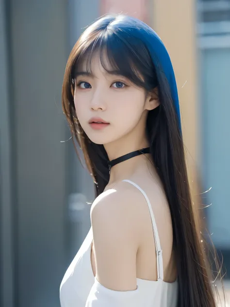 8k wallpaper, masterpiece, light, best quality best, enlightenment, dramatic angle, ((그림 water감: 1.1)), ((그림 water감 inner hair: 1.4)), 1 girl, alone, long gray hair, water, eblue eyes, black glasses, color, open, white color, liquid hair, brown hair, with ...