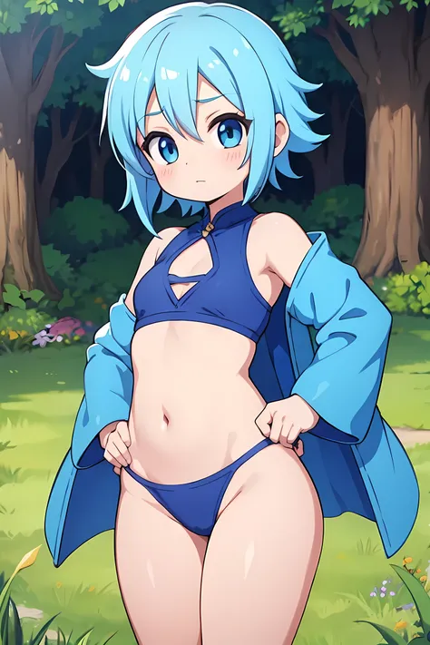 Dragon Quest　Sage　Short hair, thong, light blue hair　Push out your hips