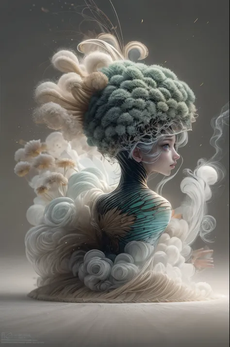 /I black background,A three-dimensional character wearinghanfu, depicting a whimsical personification of a cloudartist brimming with dreamy imagination , in the style of nick veasey,semi-transparent texture style,flat illustrations, white background, minim...