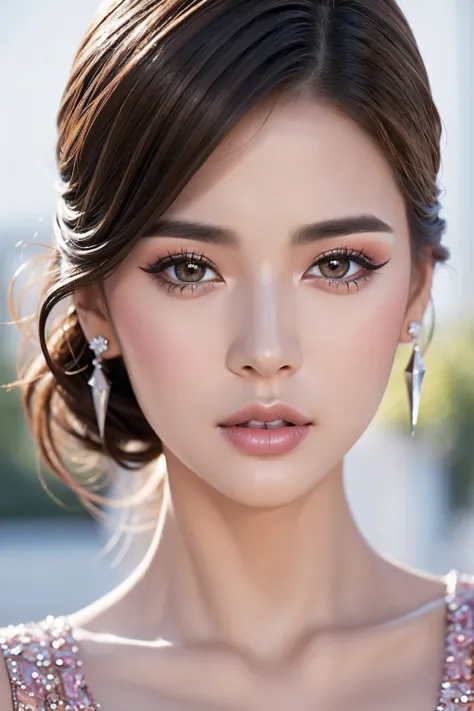 photorealistic realism 8k quality, (high-res, best high quality), ([long(lashes)|perfect(eyeshadows)]:[|blue|pink]), ((clear no ...