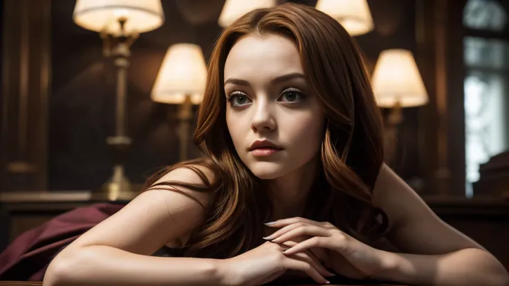 masterpiece, high quality, Best Quality:1.3),  lyingpose, lying, dota2 queen of pain, succubus, extremely decolaed, extremely intricate, fine texture, Extremely high-resolution decolas, decolaed hair, Sharp focus,, olivia cooke