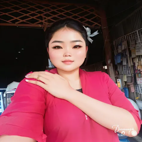 there is a woman that is taking a selfie with her cell phone, nivanh chanthara, photo of a woman, thawan duchanee, south east asian with round face, 3 0 years old woman, 30 years old woman, dang my linh, an asian woman, patiphan sottiwilaiphong, 3 0 years ...