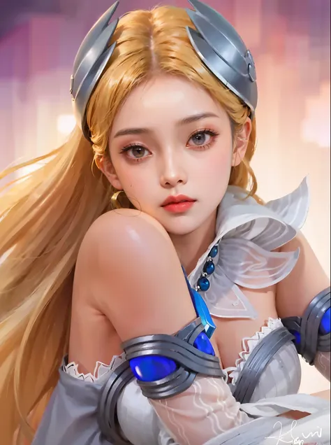 close up of a girl or woman (k-pop idol), detailed hair , big booobs ,  shadowbringers cinematic, 4 k detail fantasy, a beautifu...