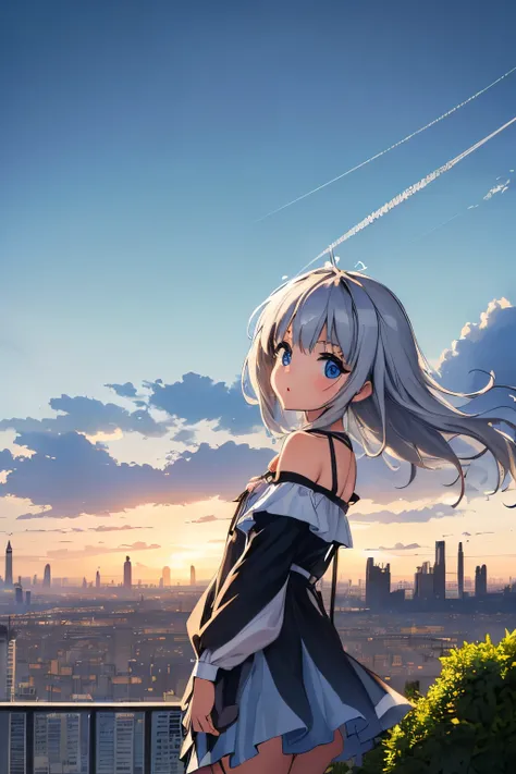 (absurdres, absolutely resolution, incredibly absurdres, highres, ultra detailed, unity 8k wallpaper:1.5)
BREAK
1girl, solo, (loli, cute ,kawaii, little girl:1.6), (cowboy shot:1.3), dynamic pose, fine silver hair, off shoulder dress ,head tilt
BREAK
walki...