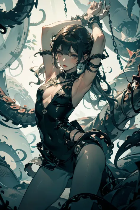  ((best quality)), ((masterpiece)), (detailed), 1 fairy girl, off-shoulder sweater, a fairy, fairy girl, winged pixie girl, girl fairy, various different types of insect wings, small breasts, NSFW，tentacle-like vines, Covered with tentacles, encoiled by te...