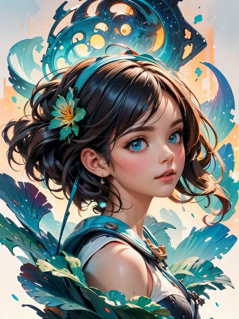 Young princess dreaming of nebula and galaxies, shooting stars, vibrant colors, night time sky background 8k resolution concept art by Greg Rutkowski dynamic lighting hyperdetailed intricately detailed Splash art trending on Artstation triadic colors Unrea...