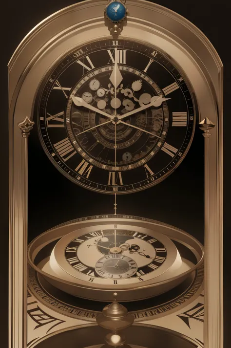 arafed image of a clock with a crown on it, an engraving inspired by petros afshar, tumblr, conceptual art, the flow of time. co...