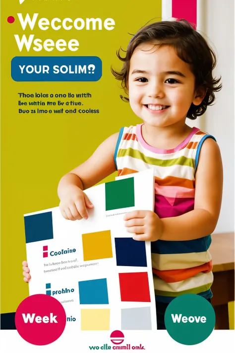 create a welcome poster on the topic: Bambini Week Colors