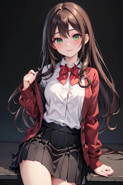 ((masterpiece, Highest quality, High resolution, 超High resolution, Pixel perfect, Written boundary depth, 4K, RTTX 10.0, High resolution))), 1 girl, single, alone, Beautiful Anime Girls, Beautiful art style, Anime characters, ((Long Hair, bangs, Dark brown...