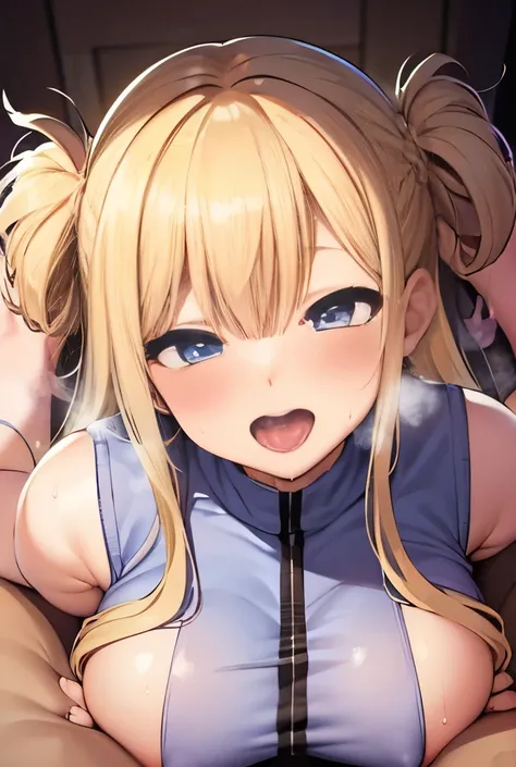 nsfw:1.2,prison,blonde,Braid,blue eyes,Big Breasts,blush,Sweat,Sloppy face,light purple leotard,Super High Leg Cut,barefoot,Face down,Lying down,Sticking out tongue,saliva,looks happy,tickle,joy,shy,tears,Ahegao:1.5,Overflowing Sex Fluids、((vagina、SEX、1 St...