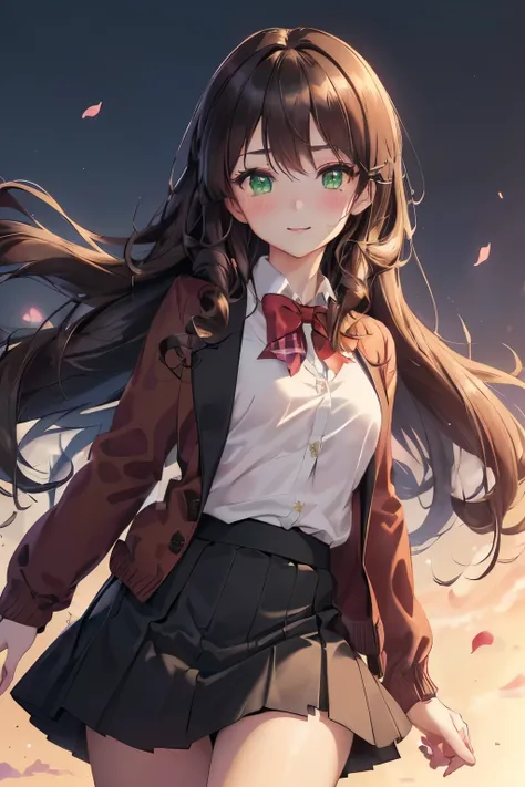 ((masterpiece, Highest quality, High resolution, 超High resolution, Pixel perfect, Written boundary depth, 4K, RTTX 10.0, High resolution))), 1 girl, single, alone, Beautiful Anime Girls, Beautiful art style, Anime characters, ((Long Hair, bangs, Dark brown...