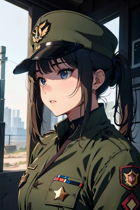 A detailed and high-quality Stable Diffusion prompt for the given topic "Rika Kawai, Army Hand gun" would be:

Rika Kawai, beautiful detailed eyes, beautiful detailed lips, extremely detailed eyes and face, long eyelashes, military uniform, holding army ha...