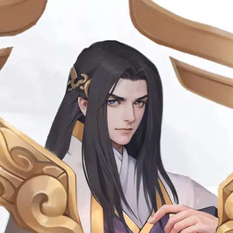 high quality, Ultra-high resolution, Rich colors, (((Solitary))),  Handsome male mage，Handsome，Cold expression，，high quality, Ultra-high resolution, Rich colors, (((Solitary))), ((Boys)), Handsome face，Handsome facial features，Handsome，Black long hair, ((B...