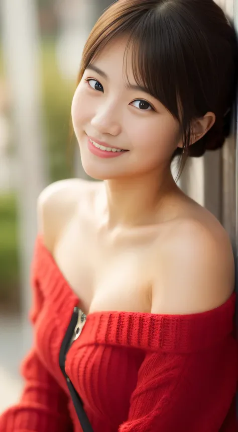 masterpiece,best quality,(Japanese girl),((Beautiful girl)),cleavage,(off shoulder:1.2),(perfect body beauty:1.2),(shy smile),From slightly above