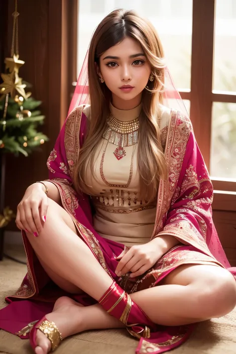 lovely cute
young attractive indian girl, brown eyes, gorgeous
actress, 23 years old, cute, an Instagram model, long
blonde_hair, colorful hair, winter, Indian, wearing
salwar-kameez and dupatta